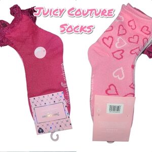 Juicy Couture Pink Heart Socks - 6 Pairs